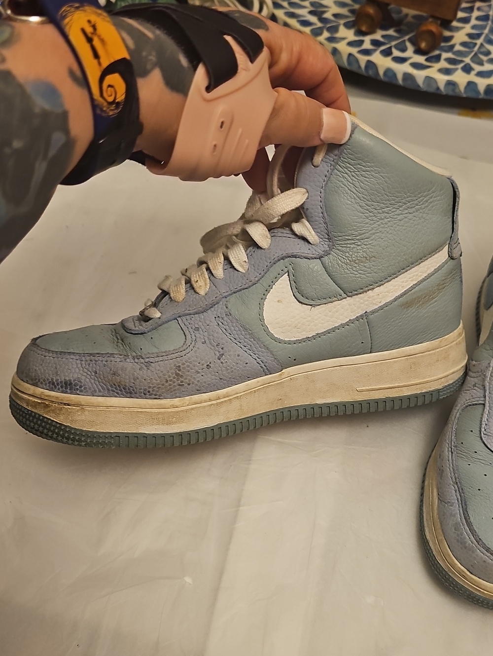 Nike Air Force 1 High -Top Sneakers Baby Blue US 8.5